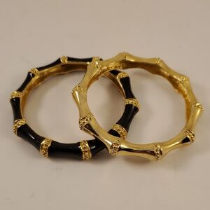 Kenneth Jay Lane set of 2 Bamboo-Inspired Bangles